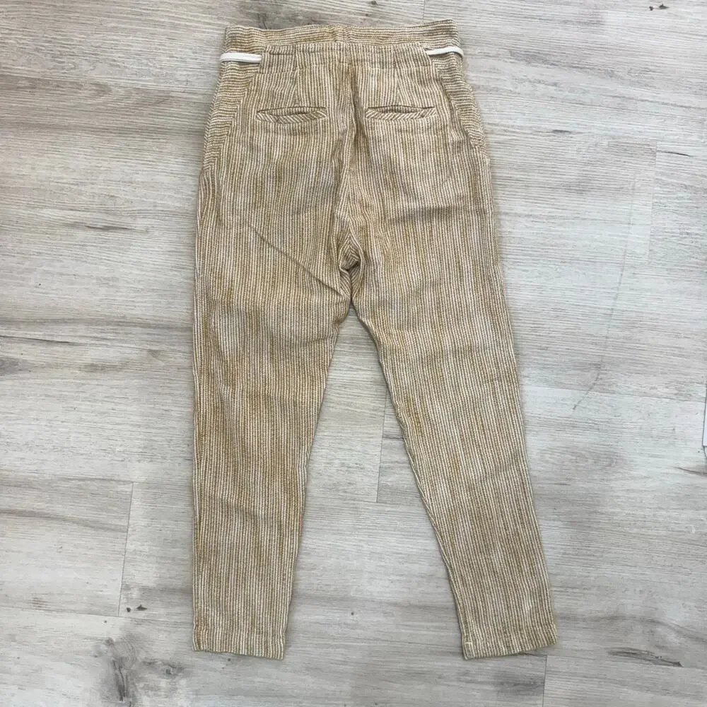 Free People Light At Sunrise Stripe Paperbag Crop Jogger Pants Boho Size 2